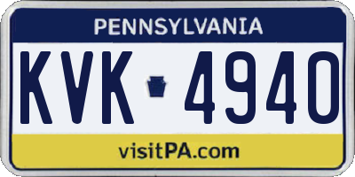 PA license plate KVK4940