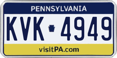 PA license plate KVK4949