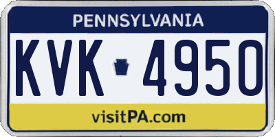 PA license plate KVK4950