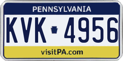 PA license plate KVK4956
