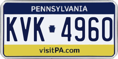 PA license plate KVK4960