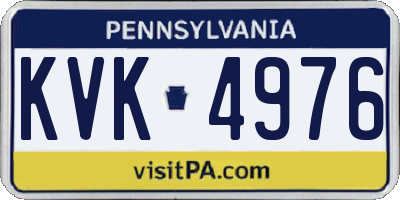PA license plate KVK4976