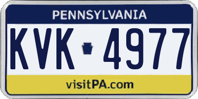 PA license plate KVK4977