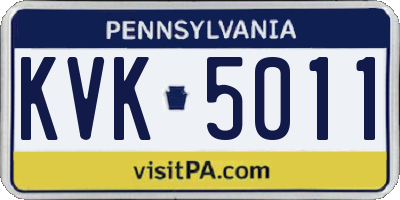PA license plate KVK5011