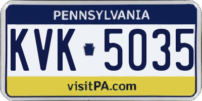 PA license plate KVK5035