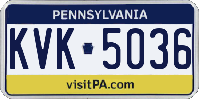 PA license plate KVK5036