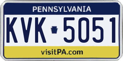 PA license plate KVK5051