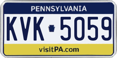 PA license plate KVK5059