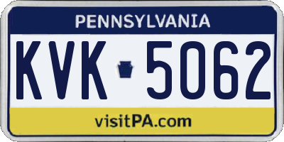PA license plate KVK5062