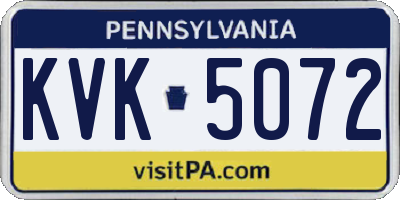 PA license plate KVK5072