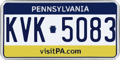 PA license plate KVK5083