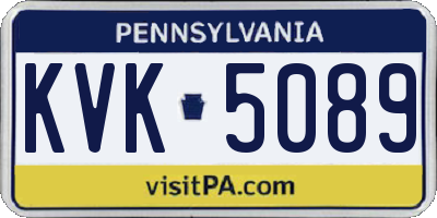 PA license plate KVK5089