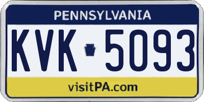 PA license plate KVK5093