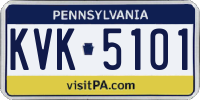 PA license plate KVK5101