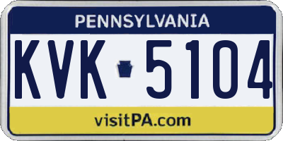 PA license plate KVK5104