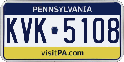 PA license plate KVK5108
