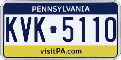 PA license plate KVK5110