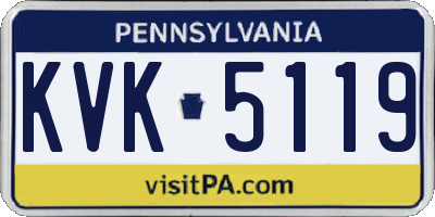 PA license plate KVK5119