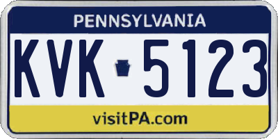 PA license plate KVK5123