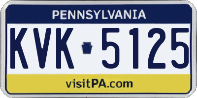 PA license plate KVK5125