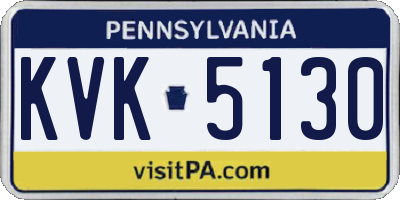 PA license plate KVK5130