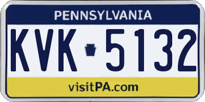 PA license plate KVK5132