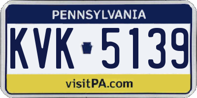 PA license plate KVK5139