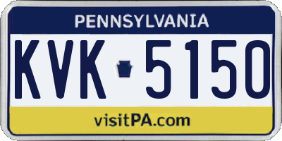 PA license plate KVK5150
