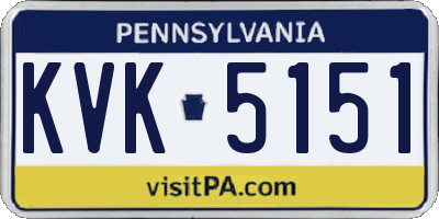 PA license plate KVK5151
