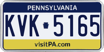PA license plate KVK5165