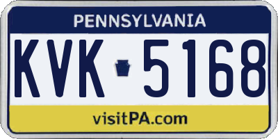 PA license plate KVK5168