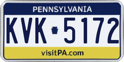 PA license plate KVK5172