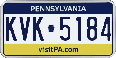 PA license plate KVK5184