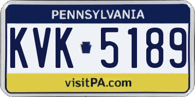 PA license plate KVK5189