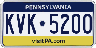 PA license plate KVK5200