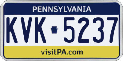 PA license plate KVK5237
