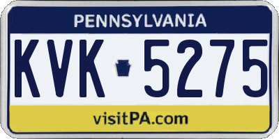 PA license plate KVK5275