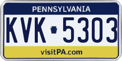 PA license plate KVK5303