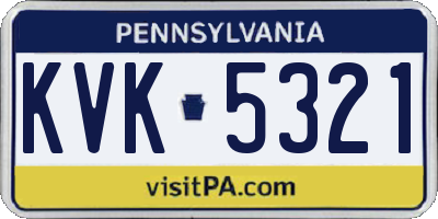 PA license plate KVK5321