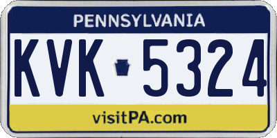 PA license plate KVK5324