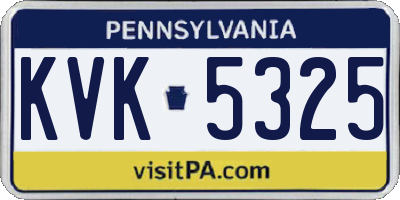 PA license plate KVK5325