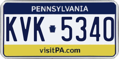 PA license plate KVK5340