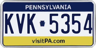 PA license plate KVK5354