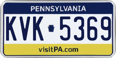 PA license plate KVK5369