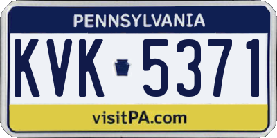 PA license plate KVK5371