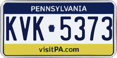 PA license plate KVK5373
