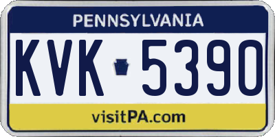 PA license plate KVK5390