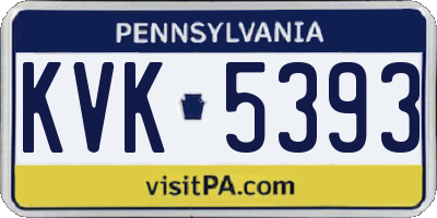 PA license plate KVK5393