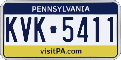 PA license plate KVK5411