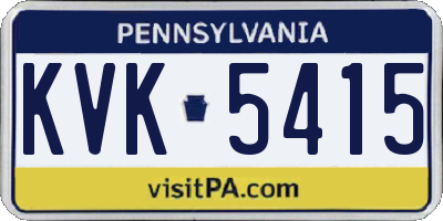 PA license plate KVK5415